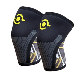 Theyet 7mm Neoprene Compression Knee Sleeves for CrossFit Pack of 2 | for Women and Men | Fitness Powerlifting Weightlifting Strength Gym | Sports Knee Pads for Knee Graps Additional Support