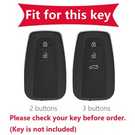 KUNIO Key Case Suitable for Toyota Camry C-HR Prius RAV4 GT86 Corolla Yaris Land Cruiser Prado Key Protection TPU Key Cover Protective Key Case, 3 buttons silver