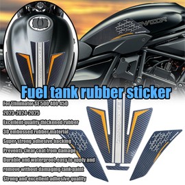 MAORANG For Eliminator Eliminator Eliminator 400 450 500 SE E400 E450 E500 2025 Non Slip Carbon Fiber Texture Bottom Side Fuel Tank Sticker Waterproof Pad Rubber Sticker 3D Embossed Rubber Fuel Tank