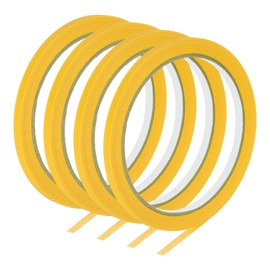 PATIKIL Masking Tape 0.2 Inch Wide, 4 Roll 22 Yard Painters Tape Bulk No Residue Craft Tape for Wall Painting Labeling Car Painting Home DIY Flower Crafts Decoration, Yellow