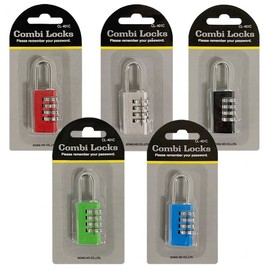 Combi Lock 4-Digit Combination Padlock (CL-401c) with Number Dial for Lockers 401C Silver 2ea