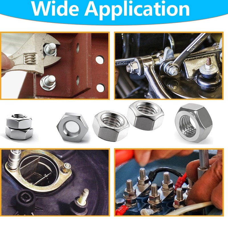 90pcs M8-1.25 Hex Nuts, 304(A2-70) Stainless Steel Hardware Nuts,Standard Metric