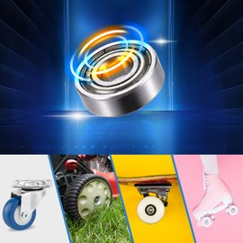 ACROPIX 695ZZ 5x13x4mm Sealed Single Row Deep Groove Ball Bearings Double Metal Silver Tone 20pcs