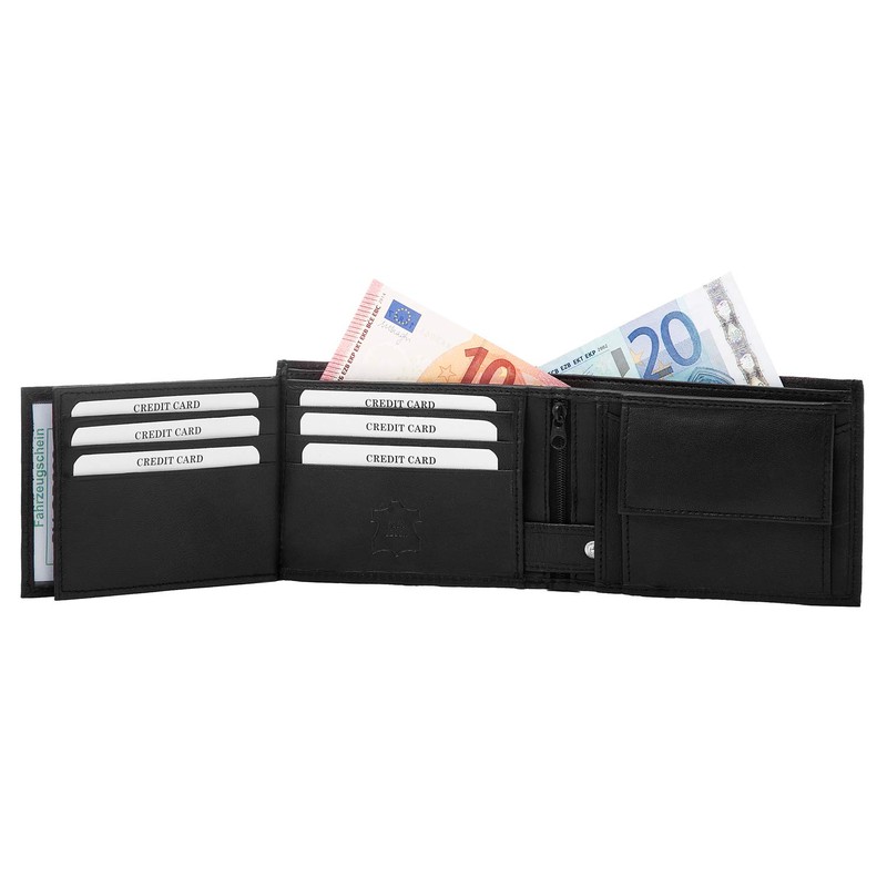 Fa.Volmer ® Men's Genuine Leather Wallet in Landscape Format I