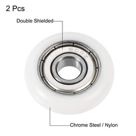 uxcell Ball Bearing Guide Pulley Roller Round Wheel 8x30x8.5mm Double Metal Shielded (GCr15) Chrome Steel Bearings 2pcs