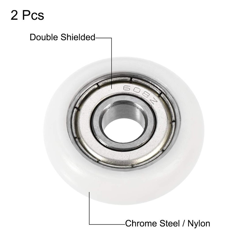 uxcell Ball Bearing Guide Pulley Roller Round Wheel 8x30x8.5mm Double