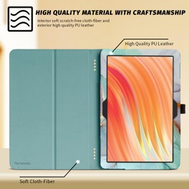 Famavala Folio Case Compatible with 8“ Fire HD 8 12th Generation/10th Generation, 2024/2022 Release, Stand Cover, Onn 8M 2020 Tablet (Green Marble)