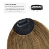 BUYOGET Clip in Fringe Human Hair Extension Natural Light Brown