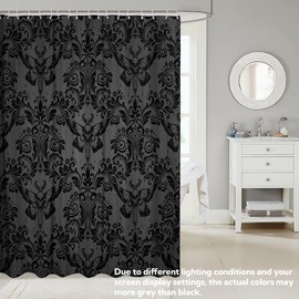 Feelyou Adults Dark Olive Green Gothic Shower Curtain Victorian Bathroom Shower Curtain Set 72"x72" Goth Vintage Floral Bath Curtain Girl Bathroom Accessories