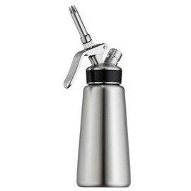 Chef-Master 90062 Cream Dispenser, Whipped Cream Dispenser for Waffles, Coffee, Cakes, Chef Grade Whipping Cream Dispenser, Stainless Steel Professional Design, Large 0.5-Liter / 1 Pint