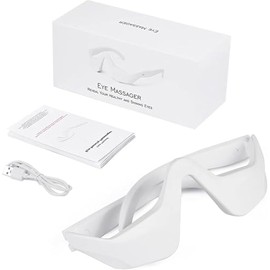 Elitzia Dispositivo De Gafas Para El Cuidado De Los Ojos Con Protección Contra La Luz Roja, Marcos Masajeadores Que Eliminan Manchas Oscuras, Ojeras, Bolsas Y Arrugas Et110N(Patillas De Gafas Blancas)