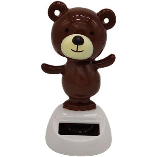 Brown Solar Dancing Bear Toy Solar Powered Dancing Figurine Car