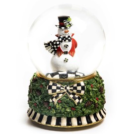 MACKENZIE-CHILDS Snow Globe, Christmas Decoration for Living Room, Holiday Decor, Snowman