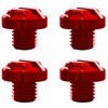 AVERZELLA 4pcs Motorcycle Red Mirror Hole Plugs 2 Regular+2 Reverse