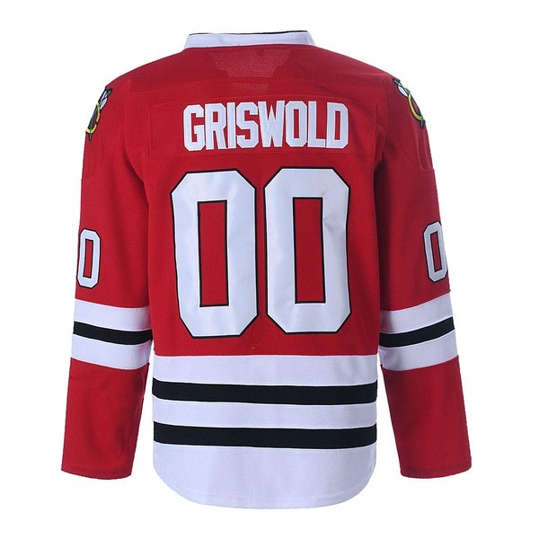EHCSROP Mens Clark Griswold Jersey 00 X-Mas Christmas Vacation Movie Ice Hockey Jersey (Large, Red)