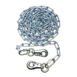 Heavy Duty Dog Runner Chain, 25FT Dog Tie-Out for Medium to Large Dogs, Welded Steel Chain Leash, Tangle-Free with 520lbs Capacity, Stainless Steel (Silver)