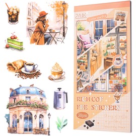 YagCu Scrapbook Sticker Book, 20 Sheets Journaling Stickers, Junk Journal Supplies, Pre-Cut Aesthetic PET Materials, Watercolor Scrapbooking Stickers for Adults, Decorative Ephemera DIY Arts Craft