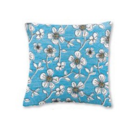 KI Japan Rockco Cushion Cover Blossom BL W17.7 x H17.7 inches (45 cm) 166993 Blue