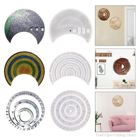 KyeeaDIY - Moldes de resina para calendario de luna, 3 piezas, moldes de resina rotativos, calendario perpetuo, molde de silicona para fundición de resina, decoración de bricolaje para colgar en la pared, calendario, epoxi (moldes de luna pequeños)