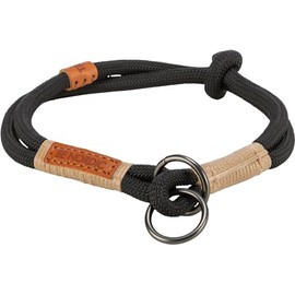 TRIXIE Zug-Stopp BE Nordic XS-S Dog Collar Black/Sand - Comfortable Dog Collar for Very Small & Small Dogs with Pull Control - Robust & Elegant - 17305