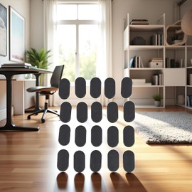 20-Pcs Oval Furniture Leg Caps - Durable Non-Slip Chair/Table End Caps 40mm x 20mm,Floor Protectors for Hardwood Tile and Carpet (Black)
