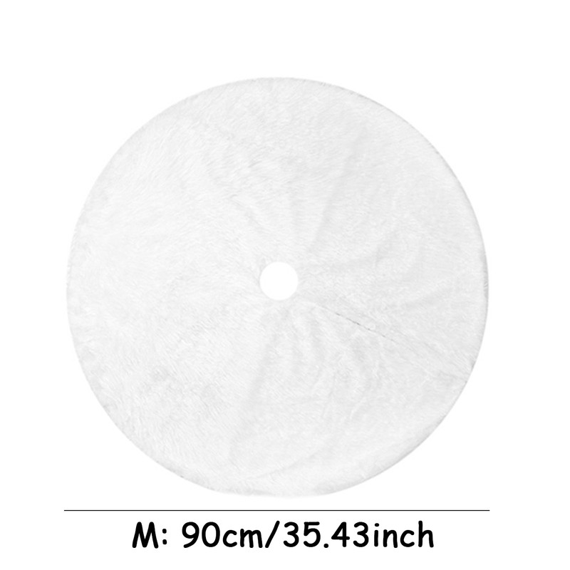 White Faux Fur Christmas Tree Skirt for Holiday Decorating –
