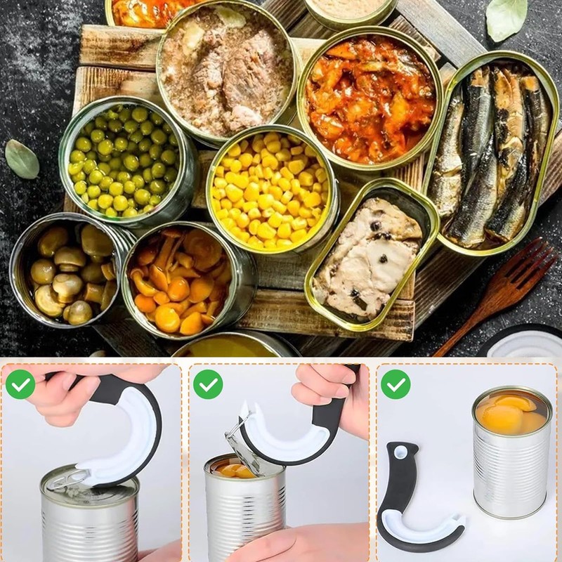 2 Ring Pull Can Opener Tin Opener for Arthritis Hands