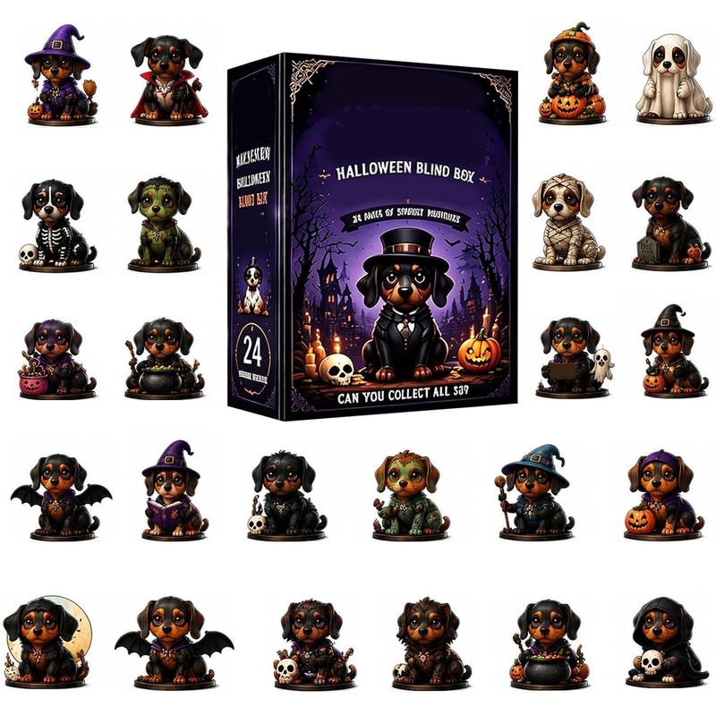 Calendario de Adviento Halloween 24 Piezas Figuras Perros Dachshund MJKF722GHSV4R5BOEK65
