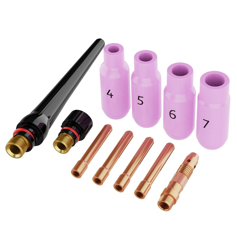 ARCCAPTAIN 11Pcs TIG Welding Torch Consumables Kit Collets Alumina Ceramic