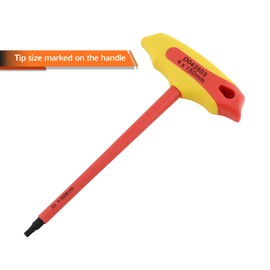 Dynamic Tools 6 Pc Insulated Metric T-Handle Hex Key Set, Insulated Tools For Electrical Work, Hex Keys Individually Certified to 1,000V