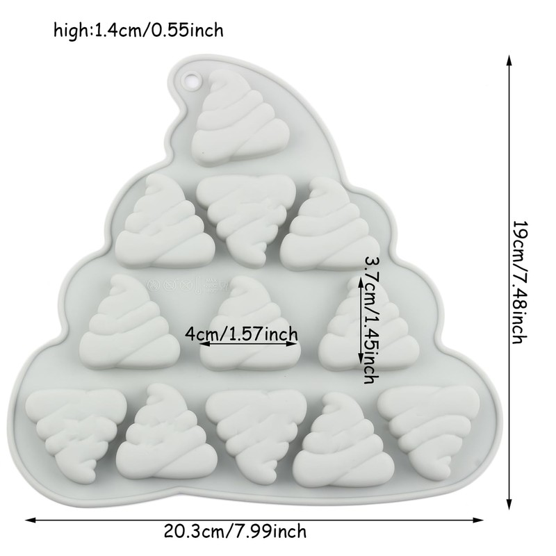 YIMINGMOLD 12 Cavity Poop Silicone Candy Molds For Chocolate Candy