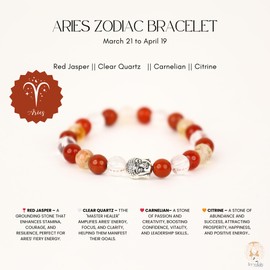 Trrystals Zodiac Bracelet: Cosmic Energy, Personal Power, One Size, Crystal, Agate