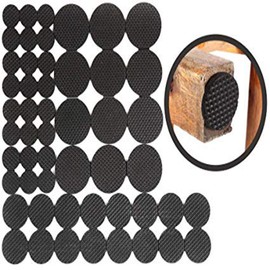 Trimming Shop 22mm, Small Round Furniture Pads, Self Stick, Non Slip, Lightweight, for Beds, Table Chair Legs, Hardwood floor protection, Black, Set of 2