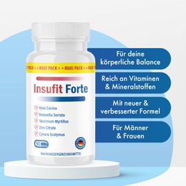 Insufit Forte Kapseln - Insuvit für Männer & Frauen - mit Pflanzenextrakten, Mineralstoffen und Vitaminen - 90 Kapseln Inhalt pro Dose