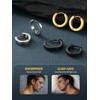 PROSTEEL Hoop Earrings for Men, 9mm Stainless Steel Small Silver