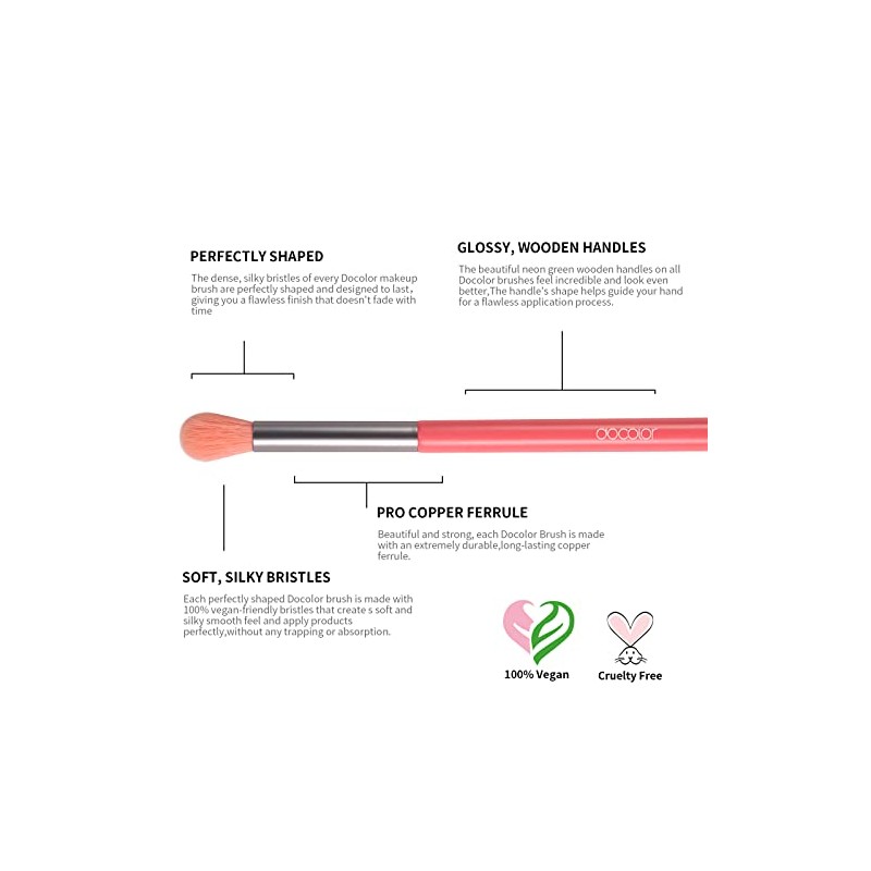 Docolor - Juego de 10 brochas de maquillaje, Melocotón neón