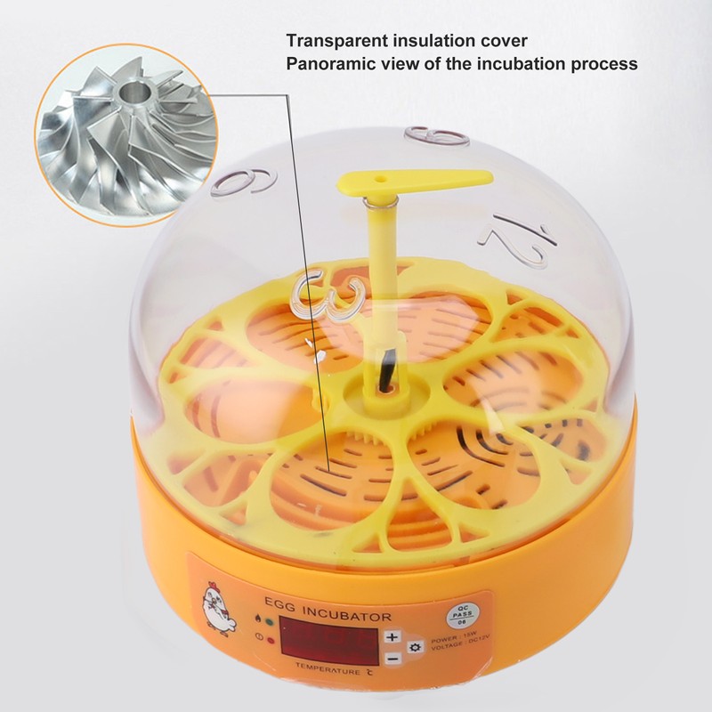 6 Egg Incubator Automatic Egg Turner with Temperature Control Poultry