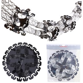 Christmas Concepts® 2.7m 9ft x 1ft Large Round Foil Garland Festive Hanging Decorations - Christmas Decorations (Black & Silver)