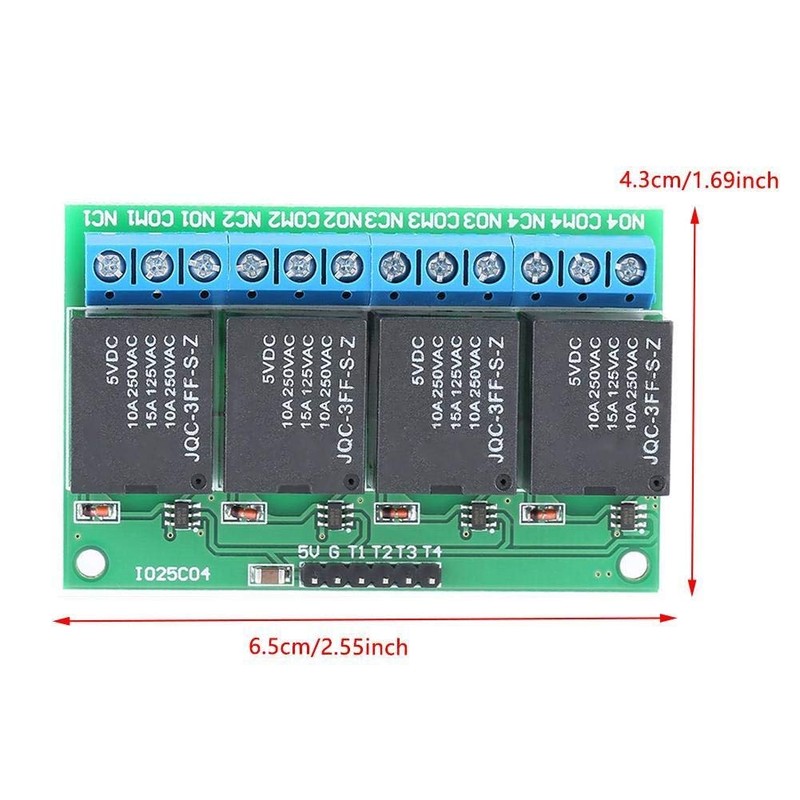 Regun 4 Channel 5V Flip-Flop Latch Relay, Relay Module Bistable