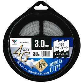 Yamazen Nylon Cord for Weed Whacker, Plug-in Type (Thickness 3.0mm/Cord 30m) 4G Blade, 4-sided Serrated Edge, Replacement Blade, Grass Cutter, Weed Whacker, Stone, Tile, Weeds, Weeding, Rough Ground