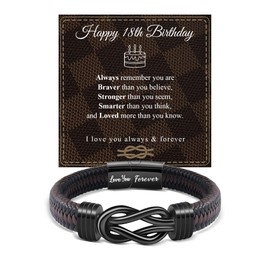 BOCHOI 18th Birthday Gifts for Him, 18 Year Old Birthday Bracelet Birth Gift Ideas for Him Son Grandson Nephew