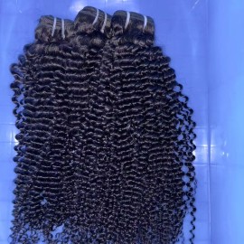 Free Gift Indian Curly Natural Wavy Hair Extension Burmese Curly Real Raw Human Hair Bone Straight Bundles Vendor Cambodian Hairstyle: kinky curly 1 bundle, color: natural black, Stretched Length: 24"