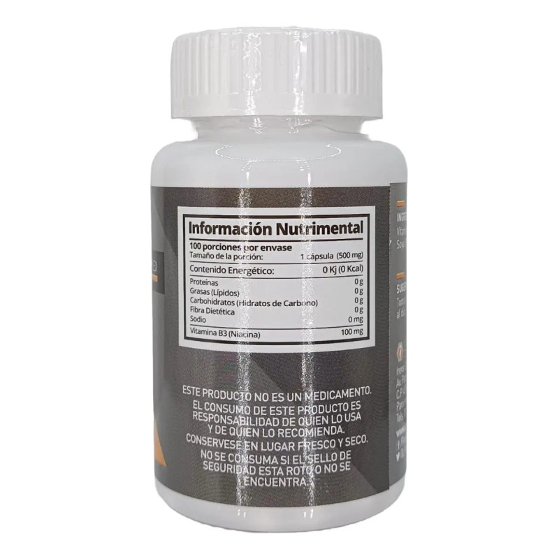 Vitamina B3 Niacina 100 Tabletas 500 Mg Nutricion 2000