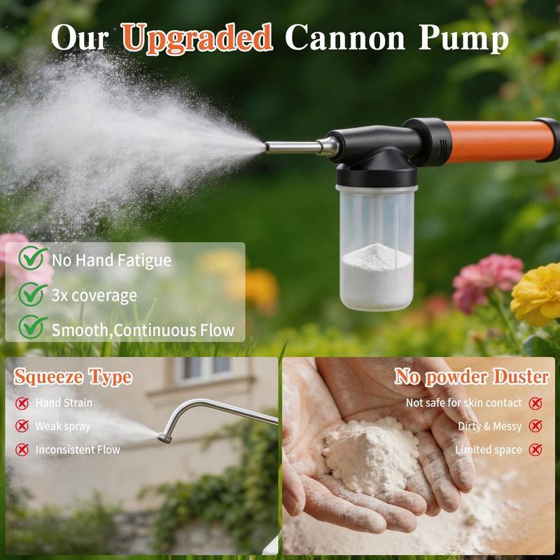 Diatomaceous Earth Powder Duster – 4FT Adjustable Hand Pump Sprayer