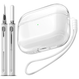 BAQIEJY for AirPods Pro 3 Case, Clear Soft Transparent Military Grade Shockproof Cover, Compatible with AirPods Pro 3 Generation Case (2025), Compatible with Wireless Charging, White