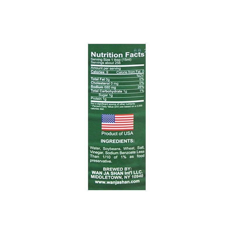 Wan Ja Shan Less sodium soy sauce 1 Gallon