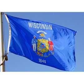 Allied Flag - 3' x 5' Outdoor Nylon Wisconsin State Flag - Made in USA - Vivid Color and Fade Resistant - Reinforced Hem and Brass Grommets