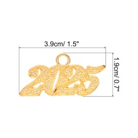 PATIKIL 2025 Graduation Tassel Charm, 30 Pcs Alloy 2025 Year Large Letter Charm for Graduation Tassel Graduation Cap Necklace Pendant DIY Key Making, Gold