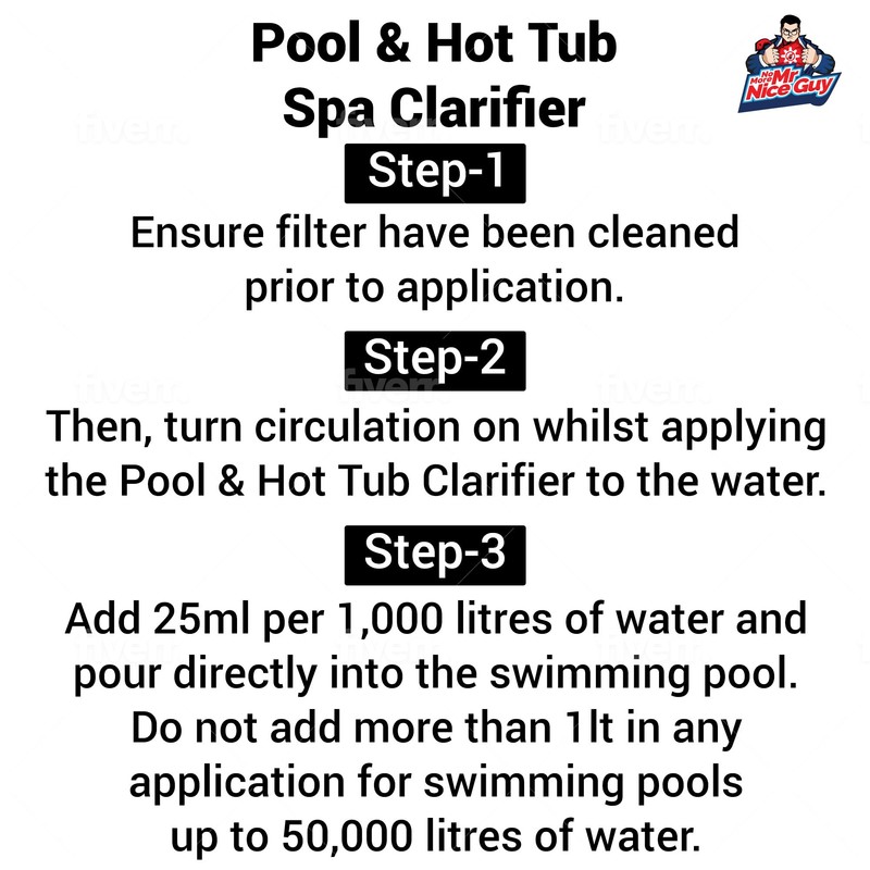 Pool & Hot Tub Spa Clarifier 1 Litre - Water