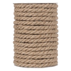 Tenn Well 10mm Jute Rope, 15 Meters Natural Heavy Duty Twine Rope Decorative Jute Cord for Crafting, Gardening, Bundling, Cat Scratch Post